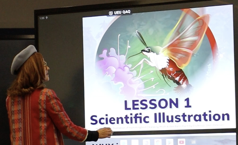 Sheli Petersen giving Scientific Illustration lesson